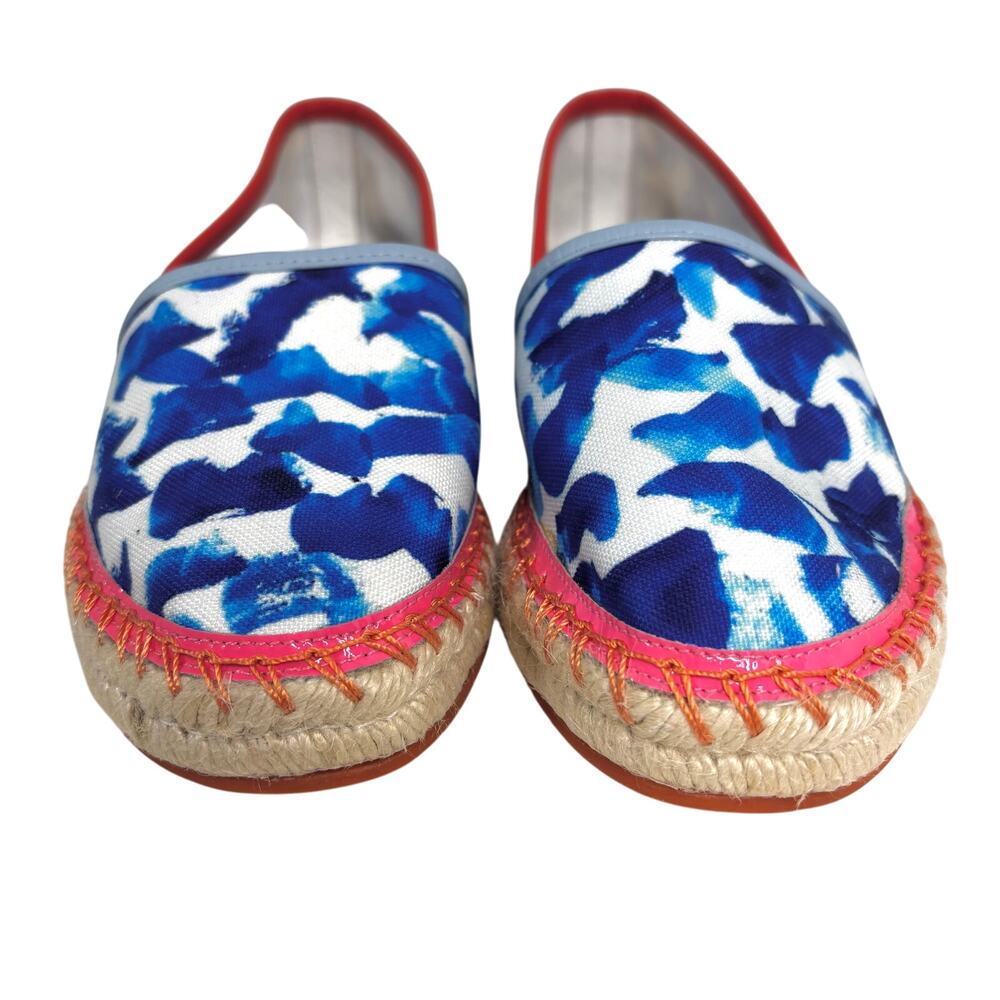 Sophia Webster Juana Oceana Leather Trim Closed Toe Flat Espadrille 37.5 - Picture 2 of 9